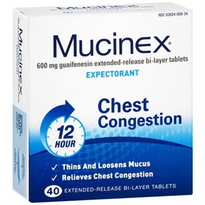 Mucinex Extended Release Tablets, 600mg (40 / pk)