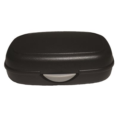 Hearing Aid Case with Push Button Opening - Plastic, Black