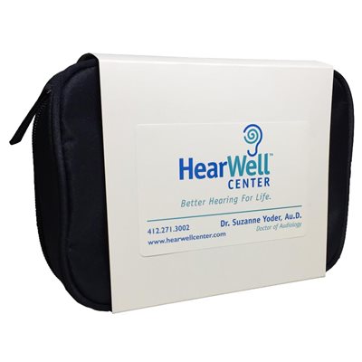 Custom Care Kit Empty Blue Zipper Bag with Custom Label Sleeve