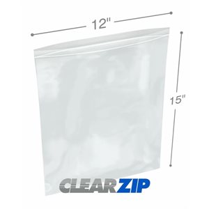 Plastic Zipper Bags, 12x15 (100 / pk)