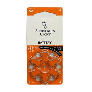 Audiologist's Choice® Labeled Rayovac ZM Batteries, size 13 (10 cards of 6 batt)