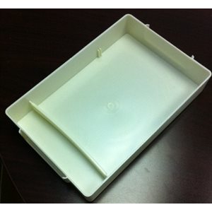 Plastic Storage Tray with Small Divided Compartment, Ivory (6"x9"1.5")