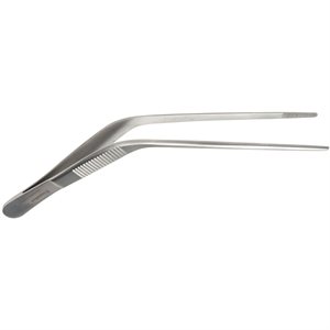 Disposable Wilde Ear Forceps, Angled, 12.7cm Serrated Tips