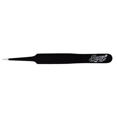 Excel 4.75" Straight Point Tweezer (Black)