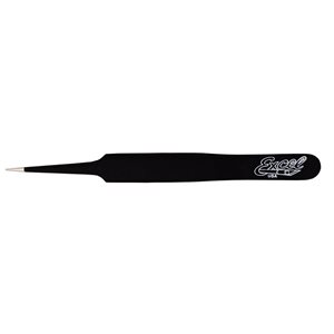 Excel 4.75" Straight Point Tweezer (Black)