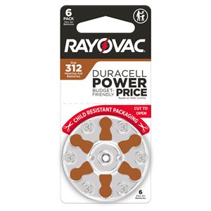 Rayovac Extra Advanced ZM Batteries, size 312 (10 cards of 6 batt)