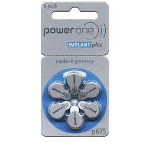 Power One MF Implant Plus Batteries, size 675 Cochlear (10 cards of 6 batt)