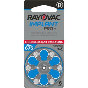 Rayovac Implant Pro+ Cochlear - Size 675 (10 cards of 6 batt)