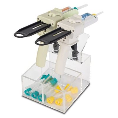 Impression Gun Organizer - 2-Gun Holder with Mixing Tip Storage Bins