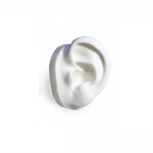 White Silicone Display Ear Only - LEFT Ear