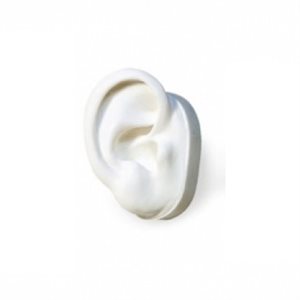 White Silicone Display Ear Only - RIGHT Ear