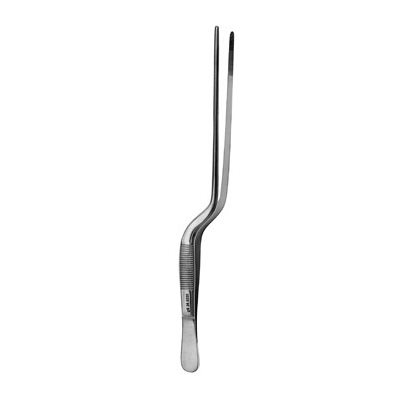 Jansen Bayonet Ear Forcep - German Stainless, Wide Serrated Tip