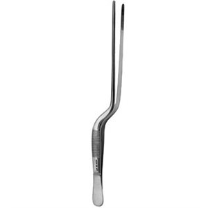 Jansen Bayonet Ear Forcep - German Stainless, Wide Serrated Tip