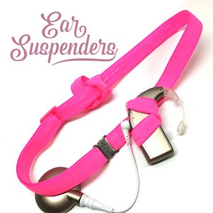 Ear Suspenders Cochlear Implant Headband - Neon Pink, Child Size