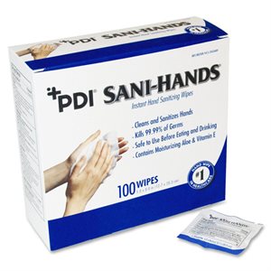 Sani-Hands Instant Hand Sanitizing Wipe Singles (100 / box)