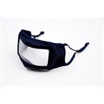 Smile Mask Reusable Cloth Face Mask with Transparent Panel - Navy Blue (each)