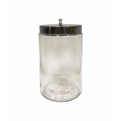 Glass Jar with Lid for Cotton Applicators - 7" x 4.25"