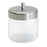 Graham Field 3" Glass Dressing Jar with Polished Aluminum Lid - 3" x 3"