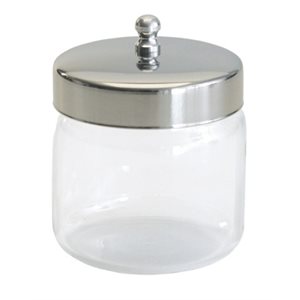 Graham Field 3" Glass Dressing Jar with Polished Aluminum Lid - 3" x 3"