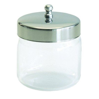 Glass Tongue Blade Dressing Jar with Lid - 6" x 6"