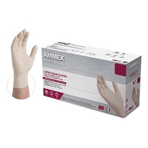 Latex Exam Gloves, Powder Free - Medium (100 / box)