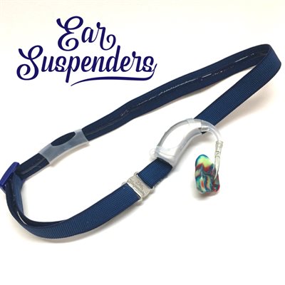 Ear Suspenders Hearing Aid Headband - Navy Blue, Child Size