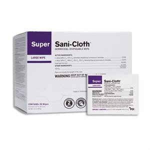 Super Sani-Cloth Disinfectant Wipe Singles (50 / box)