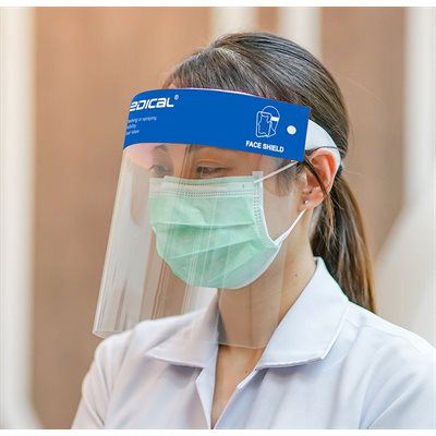 Face Shield - Clear, Elastic Strap, Reusable (each)