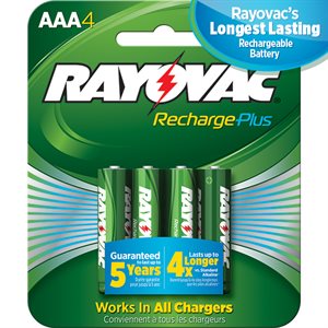 Rayovac Hybrid AAA Rechargeable Batteries (4 / pk)