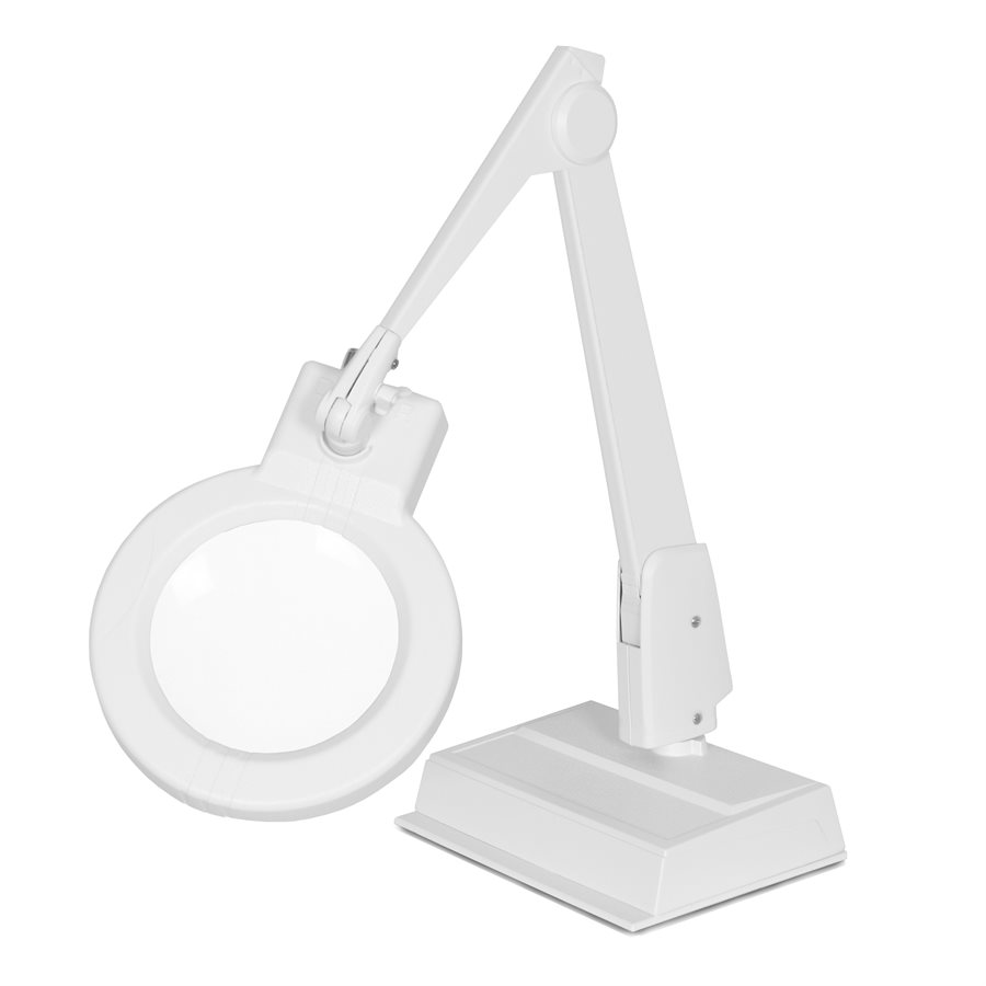 Dazor Circline LED Magnifier with Desk Base - White Color