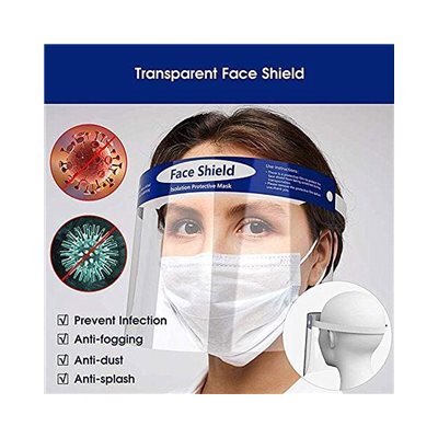 Face Shield - Clear, Elastic Band, Reusable (Pack of 10)