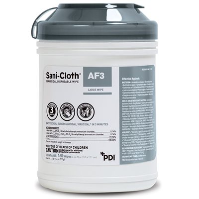 Sani-Cloth AF3 Alcohol-Free Disinfectant Disposable Wipes (160 / canister)