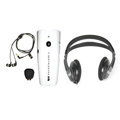 Williams Sound Pocketalker 2.0 with Stereo Headphone + Dual Earbuds