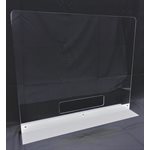 Countertop Shield - 32" Clear Acrylic with Double Side Base & Pass Thru