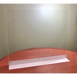 Countertop Shield - 32" Clear Acrylic with Double Side Base & Pass Thru