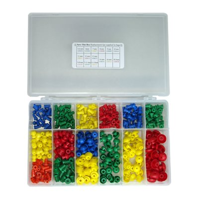 Grason GS Series Eartip Kit in Plastic Box - 375 / kit (25 of each size eartip)