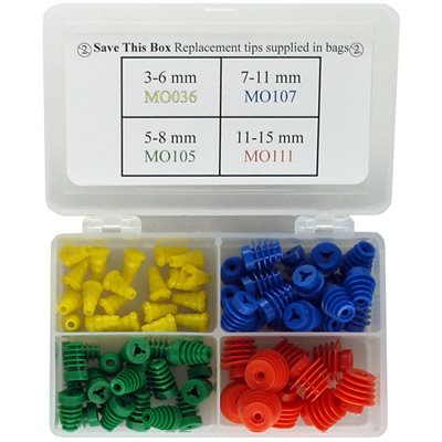 Grason MO Series Flanged Eartip Kit in Plastic Box - 70 / kit (flanged eartips only)