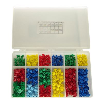 Grason IA Series Eartip Kit in Plastic Box - 375 / kit (25 of each size eartip)