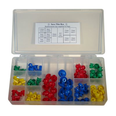 Grason IA Series Eartip Kit in Plastic Box - 120 / kit (10 ea excluding IA105 / 107 / 111)