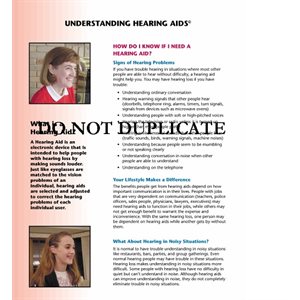 Understanding Hearing Aids (100 / pk)