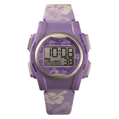 VibraLITE Mini - Purple / White Floral, Leather Strap