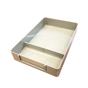 Plastic Storage Tray with Small Divided Compartment, Gray (6"x9"1.5")