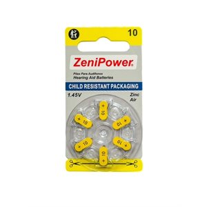 ZeniPower MF Batteries, size 10 (10 cards of 6 batt)