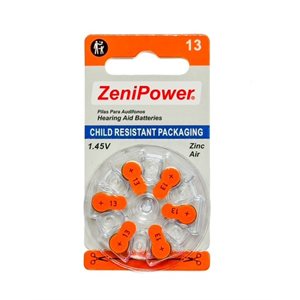 ZeniPower MF Batteries, size 13 (10 cards of 6 batt)