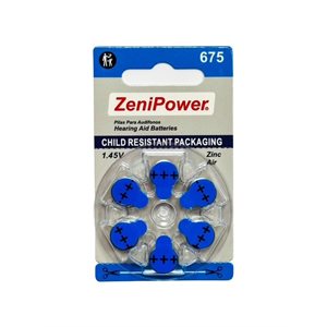 ZeniPower MF Batteries, size 675 (10 cards of 6 batt)