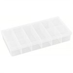 12 Compartment Plastic Storage Case w / Fixed Dividers - Small, 8.25"L x 4.38"W x 1.38"H