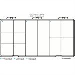 12 Compartment Plastic Storage Case w / Fixed Dividers - Small, 8.25"L x 4.38"W x 1.38"H