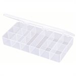 12 Compartment Plastic Storage Case w / Fixed Dividers - Small, 8.25"L x 4.38"W x 1.38"H