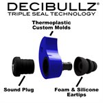 Decibullz Custom Molded Earplugs - Blue