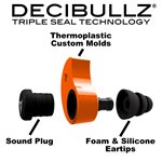 Decibullz Custom Molded Earplugs - Orange